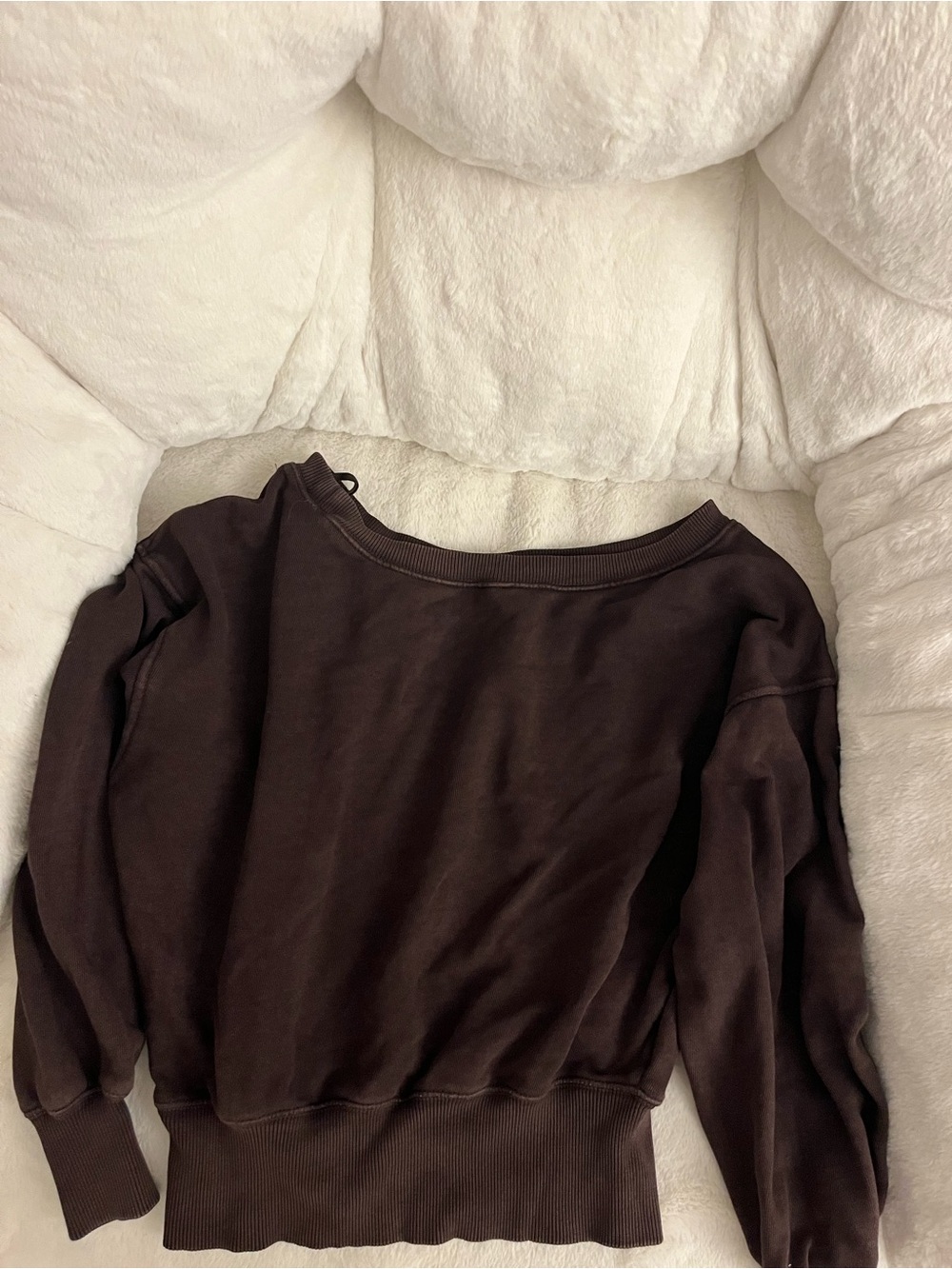 American Eagle Outfitters Brown Wide-Neck Sweatshirt